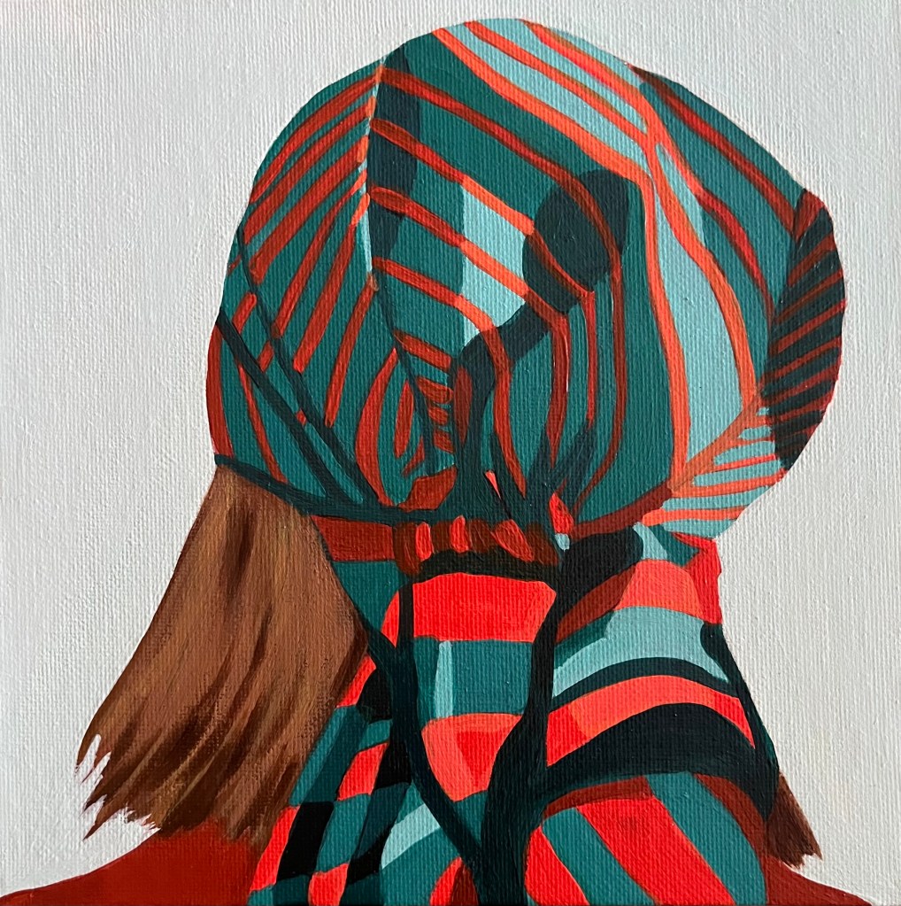 Foulard rayé orange