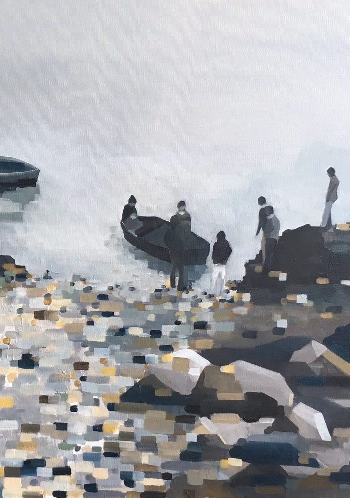 Accostage / Huile sur toile / 60x80 cm