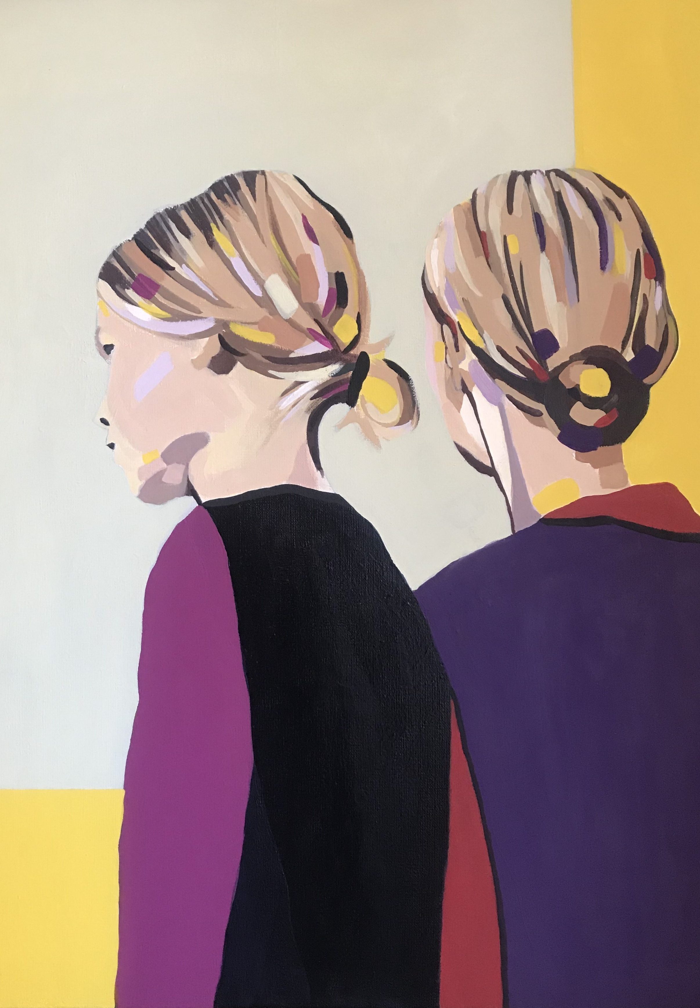 Deux Femmes / Acrylique sur toile 54X65 cm
