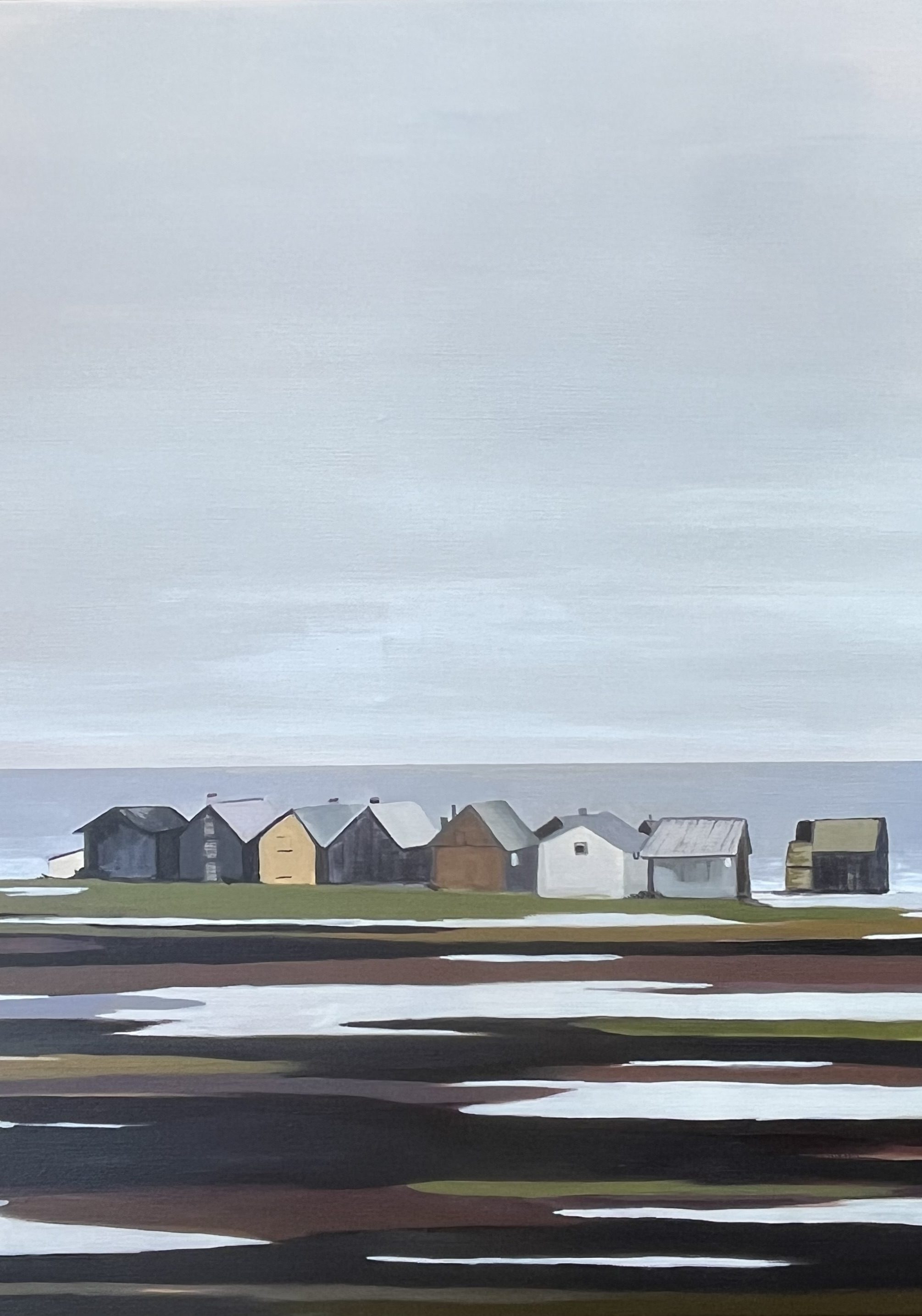 Barques port / Huile sur toile / 40x40 cm