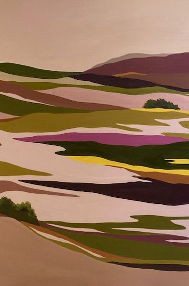 Campagne rose / Acrylique sur toile / 100x100 cm