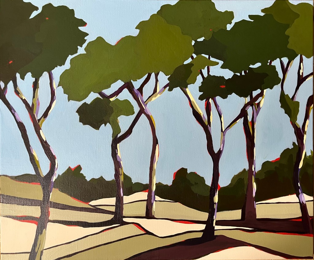 Pins colorés / Acrylique sur toile 80x80 cm